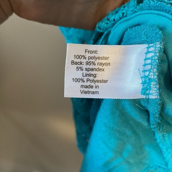 Lane Bryant Teal Lace Top 14/16 - Picture 5 of 5